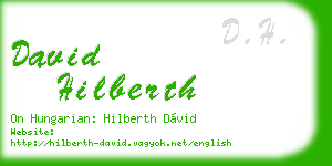 david hilberth business card