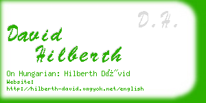 david hilberth business card